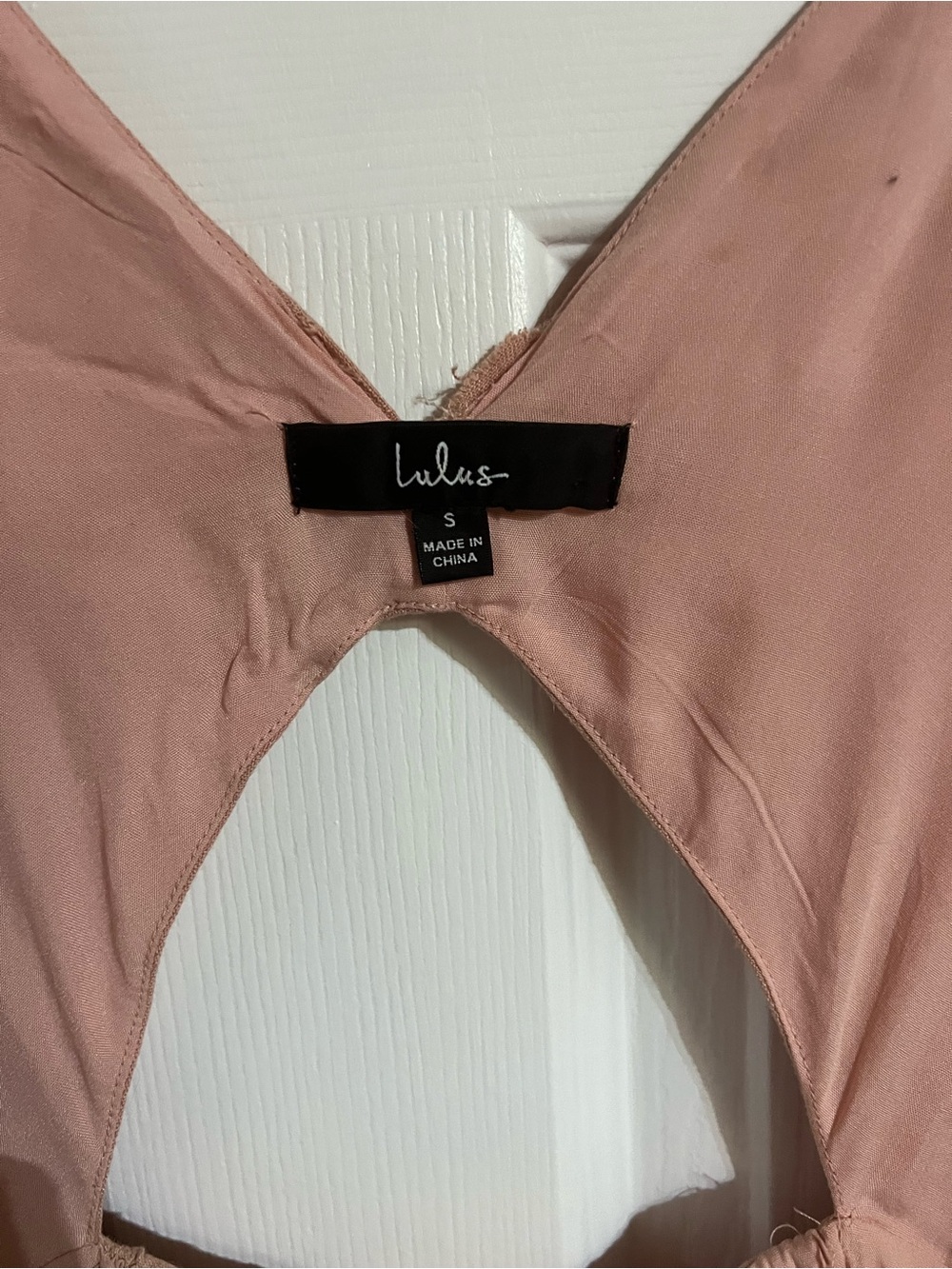 Lulu’s Perfectly Pleasant Blush Cutout Long Sleeve Midi Wrap Dress - Picture 2 of 7